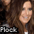 Two identical pixelated images of a woman with long brown hair smiling, each with 'Plock' text below, displayed side-by-side.