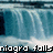 Pixelated image of a waterfall with blue and white tones, featuring text reading "niagara falls" at the bottom.