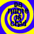Four identical spiral-patterned icons with blue and yellow colors, each containing text elements arranged in a circular layout.