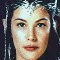 Two women's faces appear above a repeating pattern of dark, textured shapes with white text fragments reading 'Que', 'Queen', and 'Gondor' across the image.