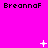 Pixelated text 'BreannaF' repeated across a bright pink background with animated white sparkles appearing and changing positions.