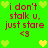 Green background with red text reading "i don't stalk u, just stare <3" and pixelated hearts in yellow and light green.