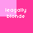 Four identical pixelated text blocks reading 'leagally blonde' in white on a pink background with lighter pink accents.