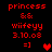 Red pixelated text and symbols on black background with two variations of a heart icon animation.