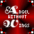 A contact sheet of two identical animated frames showing a pixelated angel icon with text "ANGEL WITHOUT WINGS" on a red gradient background, surrounded by white and red corner decorations.