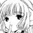 A 48x48 pixel buddy icon featuring a grayscale anime-style character with long hair on the left and text elements on the right, displayed as part of an animated contact sheet.