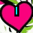 Animated sequence of three pink hearts with text changes: 'I', then 'Love my', then 'Friends' in green.