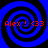 Four identical blue and black spiral patterns arranged in a with red text reading "Alex! (33" on each spiral