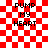 Red and white checkered background with four identical text blocks reading "PUMP MY HEART" in black pixelated font, two with a faint red overlay on the right