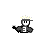 Pixelated character with crown and 'E' on chest, displayed in multiple states including text labels and prohibition symbols.