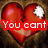 A broken red heart with a white bandage on the top right and a beige bandage on the bottom left, overlaid with changing text in red boxes.