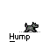 Animated sequence of a gray dog and white-and-orange figure with 'Hump' text below, showing motion changes in their positions.