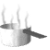 A 4x3 contact sheet of a grayscale animated pot icon with steam rising, displayed on a gray transparency background.