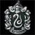 Pixelated silver and green shield-shaped icon with a serpent emblem, featuring ornate scrollwork border on black background.