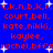 Blue background with red text listing names and phrases, scattered white star shapes. The image is static with no visible animation changes across observations.