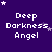 Purple background with white text 'Deep Darkness Angel' and scattered star symbols in various positions.