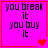 Four identical pink squares with red borders display text and heart symbols, showing animation changes in heart count and color.