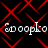 Red diamond lattice pattern on black background with repeated white text 'Spoopko' in two , each containing four instances of the word