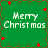 Green background with red star-like shapes and white text reading 'Merry Christmas' in four quadrants.