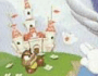 Animated sequence showing Mario's face transitioning from a distant view of a castle to close-up expressions with wings and clouds in the background.