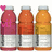 Animated sequence of six bottles with liquid colors shifting between pink, orange, and yellow hues across two