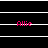 Pixelated pink text 'Allie' on black background with white horizontal lines, static display across all frames.