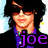 Pixelated image of a person with dark hair and a purple shirt, with the text 'joe' in purple below the face.