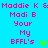 Pixelated text on bright blue background with repeated phrases and green heart symbols.
