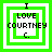 Four green and white square-framed icons display "I LOVE COURTNEY C." text with varying green square positions.