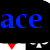 Blue lowercase 'ace' text on black background with red and white pixelated shapes at bottom.