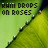 identical green leaf images with raindrops, each displaying 'RAIN DROPS ON ROSES' text where the word 'RAIN' cycles through cyan and red colors