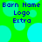 Green background with cyan circles and blue pixelated text reading 'Born Name', 'Logo', 'Extra' in two identical vertical