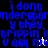 Blue pixelated text on black, gray, white backgrounds with partial white and black artifacts.