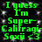 Green pixelated text on black background with white speckles, repeating 'I guess I'm Super-Califragi-Sexii <3' in four identical