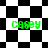 Green pixelated text 'CAREY' appears on a black-and-white checkered background with diamond-shaped , transitioning from static to dynamic rotation