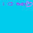 Pixelated text and heart symbols on a solid blue background, with pink and purple elements.
