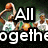 A four- of basketball-themed buddy icons featuring players in green jerseys, with overlaid text and partial player images