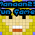 Pixelated character with yellow hair, black eyes, white teeth, and orange mouth against a yellow background with blue text above