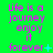 Green background with pink text reading "Life is a journey enjoy it forever" and varying symbols next to the word "forever", including plus sign, airplane, X, dot, colon, and periods.