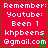 Red background with white text listing 'Remember:', 'Youtube:', 'Been 1', 'khpbeens', '@gmail.com' and green pixelated tree shapes, arranged in a of four identical