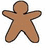 Six gingerbread man icons arranged in two , each with distinct facial features and decorations