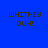 Blue background with six white rectangular displaying 'WHITNEY DUH!' text in pixelated brown font across different arrangements