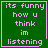 Green square with pink text reading 'its funny how u think im listening' and a pixelated heart symbol in the bottom-right corner of one