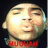 Pixelated cartoon-style face with closed eyes, red bow tie, and light skin tone against dark background.