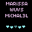 Pixelated text and heart symbols on black background with animation changes in heart positions.