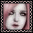 nine square with a pink-haired figure in various poses and expressions, some displaying the word 'pretty' in different fonts