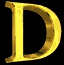 Golden 3D letter Ds arranged in a on black background with subtle animation changes