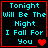 Four identical pixel-art display cyan text reading "Tonight Will Be The Night I Fall For You" with red heart symbols on a black background