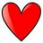 A static image with a red heart icon and green pixelated text on blue background expressing romantic sentiment.