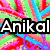 A pixelated image with a colorful, abstract background and bold text reading "Anikai is da best" in white letters with black outlines.